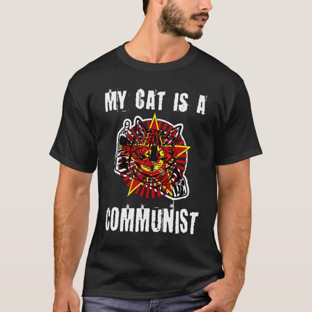 T-shirt Mon Chat Est Un Chat Communiste Rude (Devant)