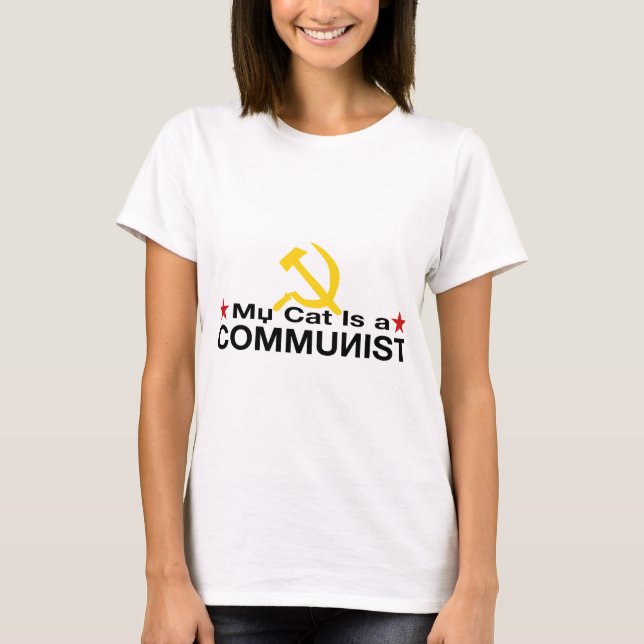 T-shirt Mon chat est un COMMUNISTE (Devant)
