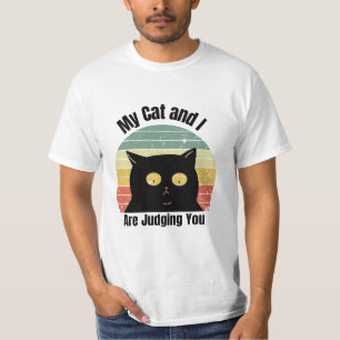 T-shirt Mon Chat Et Moi Jugent Votre Drôle Rétro Coucher D