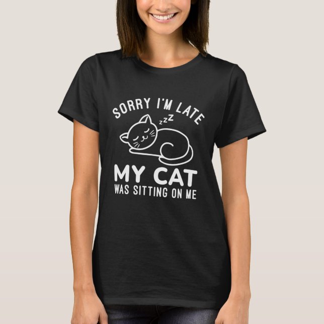 T-shirt Mon chat était assis sur moi (Devant)