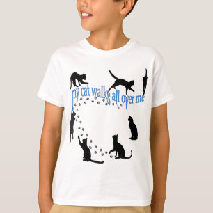 T-shirt "Mon chat marche sur moi" devant et derrière !