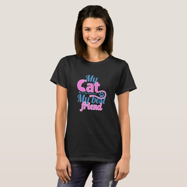 T-shirt Mon chat mon meilleur ami (Devant entier)