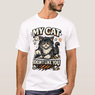 T-shirt Mon Chat Ne T'Aime Pas Rétro