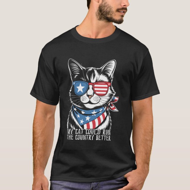 T-shirt Mon chat pourrait diriger le pays mieux Chat patri (Devant)