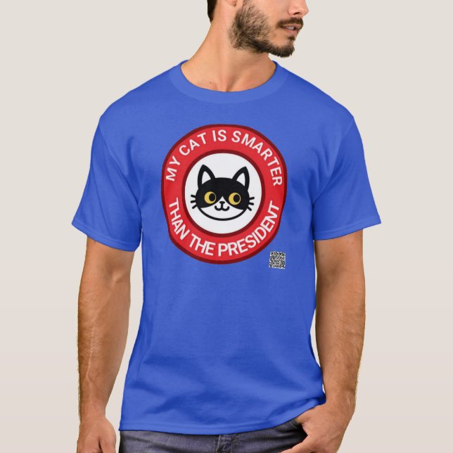 T-shirt Mon Chat Tuxedo Est Plus Intelligent Que Le Présid (Devant)