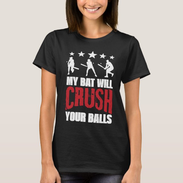 T-shirt Mon Chat Va Écraser Vos Boules Bat De Baseball Pou (Devant)