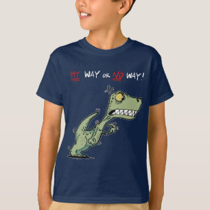T-shirt Mon chemin ou pas ! Angry Dinosaur Fun Kids