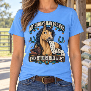 T-shirt Mon cheval a un doctorat en humour d'écoute sélect