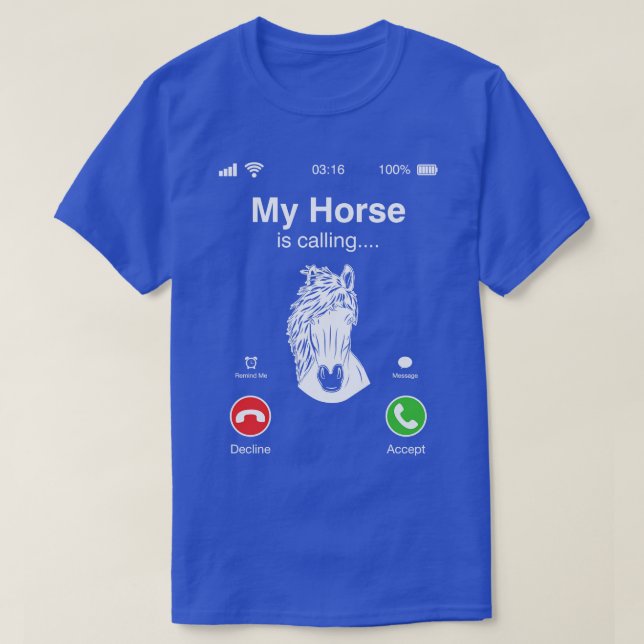 T-shirt Mon cheval appelle équitation (Design devant)