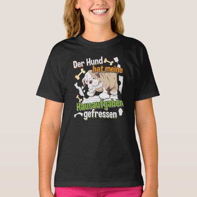 T-shirt Mon chien a mangé mes devoirs - Citation d'apprent (Devant)