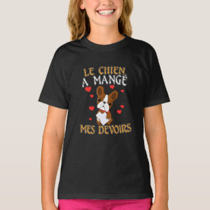 T-shirt Mon chien a mangé mes devoirs - Citation pour appr