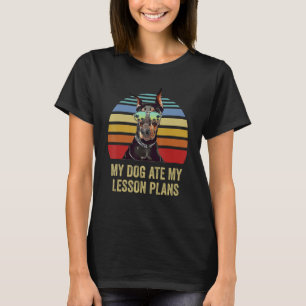 T-shirt Mon chien a mangé mes plans de leçon Doberman Ense
