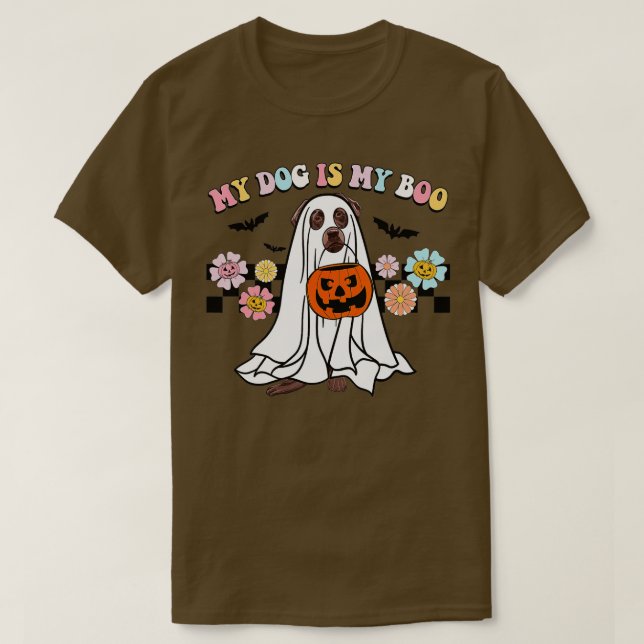 T-shirt Mon Chien Est Boo Amusant Labrador Boo Ghost Lover (Design devant)
