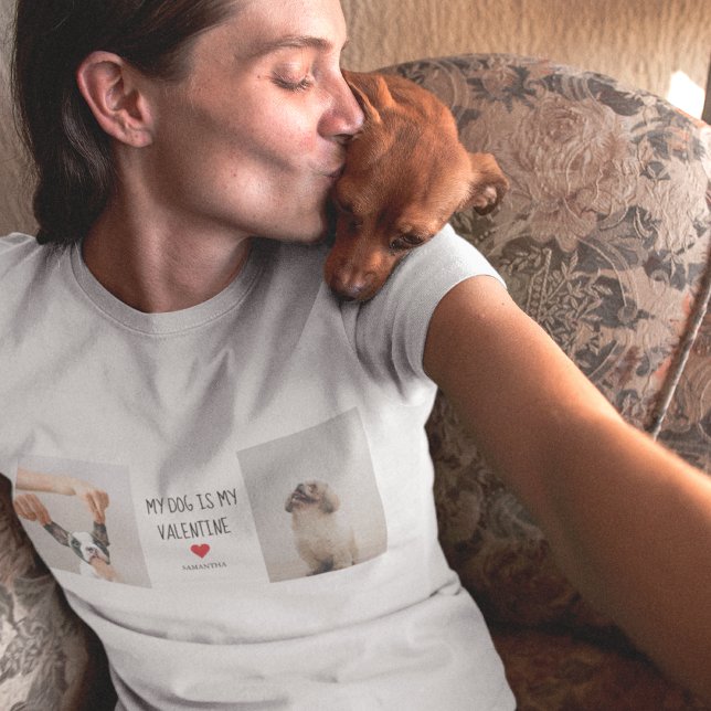 T-shirt Mon chien est ma Saint Valentin | Photos de deux c (Créateur téléchargé)