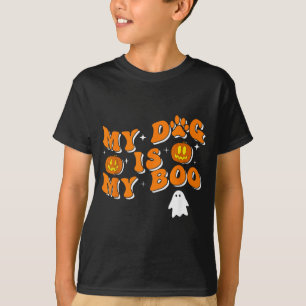 T-shirt Mon chien est mon Boo Groovy Ghost Dog Halloween D