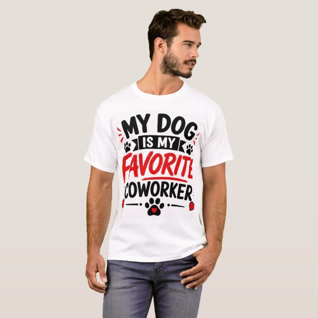 T-shirt Mon chien est mon collègue préféré (Devant entier)