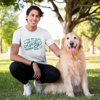T-shirt Mon chien est mon porte-bonheur Saint-Patrick pers