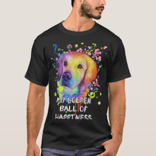 T-shirt Mon chien Retriever doré Balle d'or de bonheur T