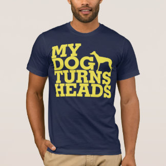 T-shirt Mon chien tourne le lévrier de têtes