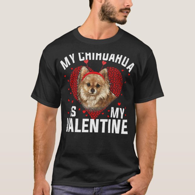 T-shirt Mon Chihuahua Est Mon Valentin Valentines Garçons  (Devant)