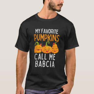 T-shirt Mon Citrouille préféré M'appelle Babcia Halloween 