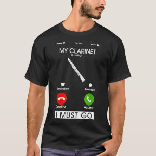 T-shirt Mon Clarinet Appelle Et Je Dois Aller À L'Écran