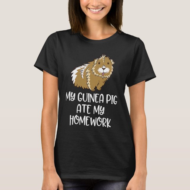 T-shirt Mon cochon d'Inde a mangé mes devoirs (Devant)