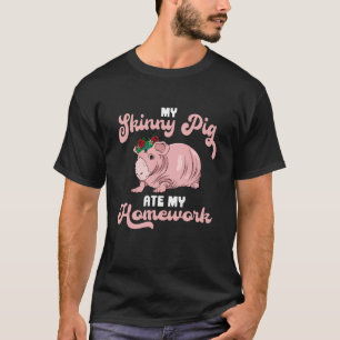 T-shirt Mon cochon maigre a mangé mes devoirs Les fleurs d