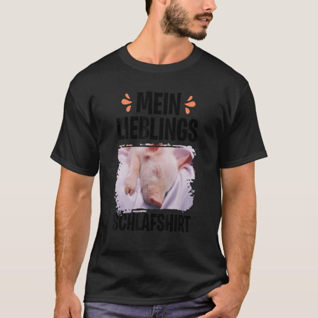 T-shirt Mon Cochon Mini Cochon De Mon Cochon De Dormir Pré (Devant)