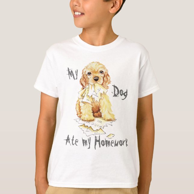 T-shirt Mon Cocker Spaniel A Mangé Mes Devoirs (Devant)