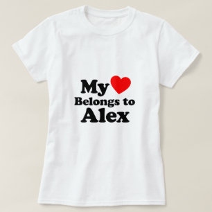 T-shirt Mon coeur appartient à Alex