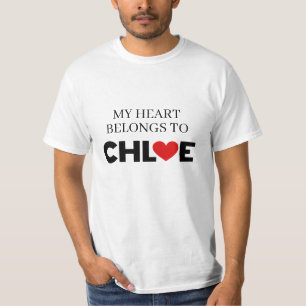 T-shirt Mon coeur appartient à Chloe