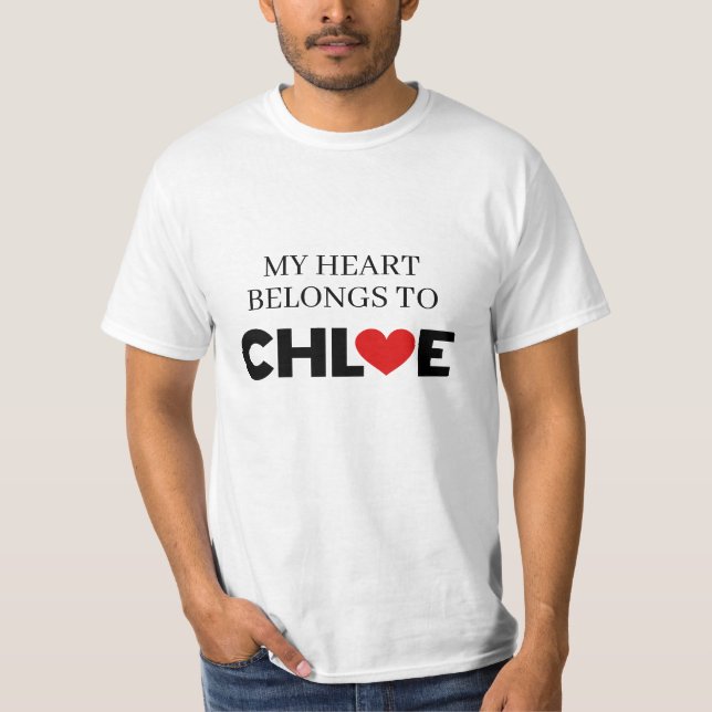 T-shirt Mon coeur appartient à Chloe (Devant)