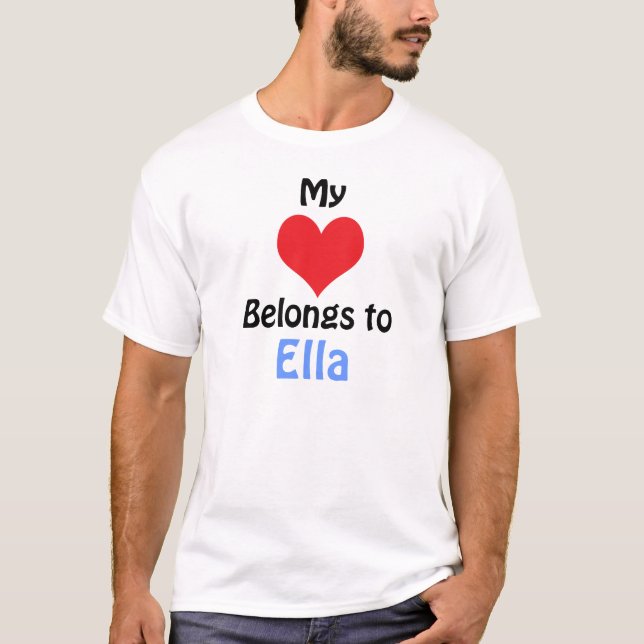 T-shirt 'Mon cœur appartient à Ella' (Devant)