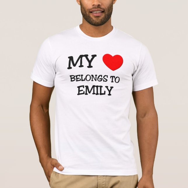 T-shirt Mon coeur appartient à EMILY (Devant)