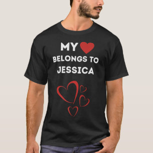 T-shirt Mon Coeur Appartient À Jessica I Love Jessica Pers