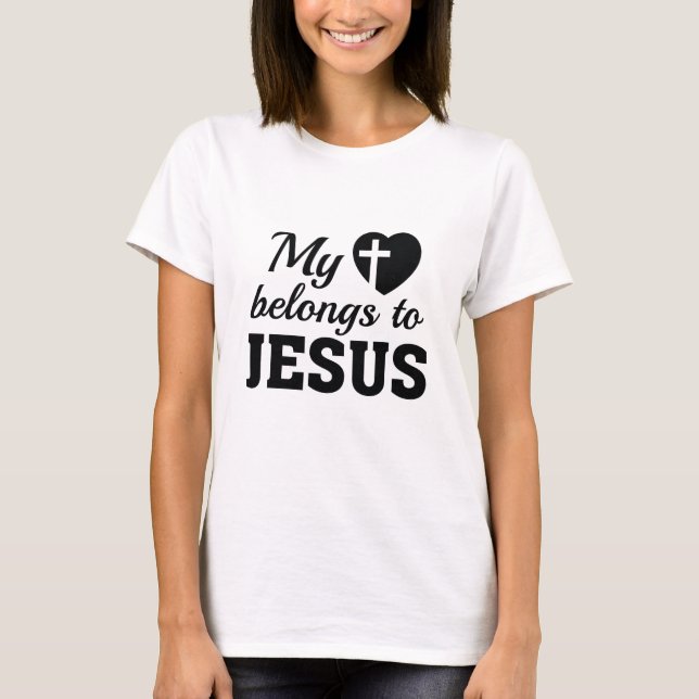 T-shirt Mon Coeur appartient à Jésus (Devant)