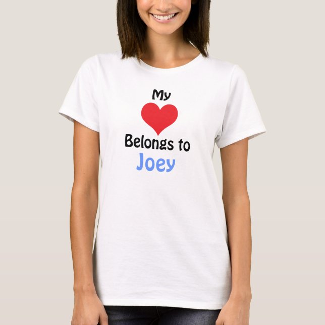 T-shirt Mon coeur appartient à Joey (Devant)