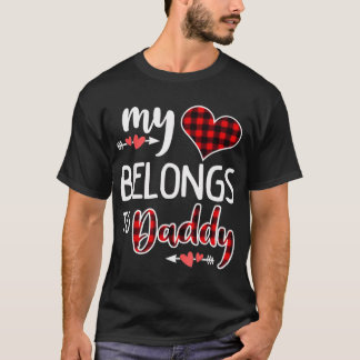 T-shirt Mon cœur appartient à la fête des pères de la Sain