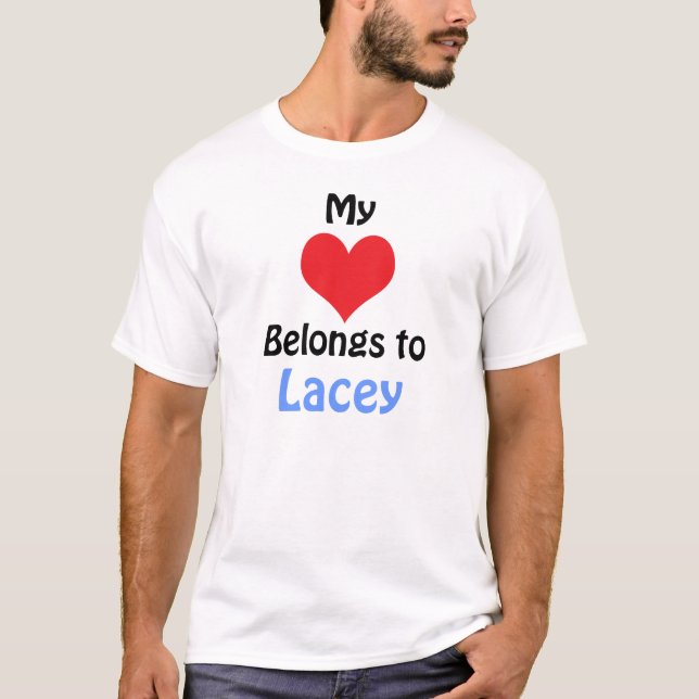 T-shirt Mon cœur appartient à Lacey (Devant)