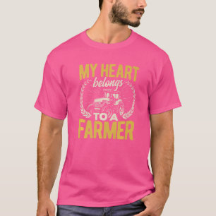 T-shirt Mon Coeur Appartient À L'Agriculture Agricole