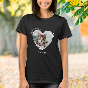 T-shirt Mon Coeur Appartient À L'Amoureux des chats Photo