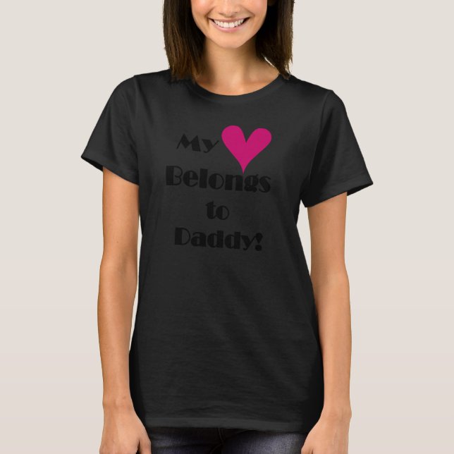 T-shirt Mon coeur appartient à papa (Devant)