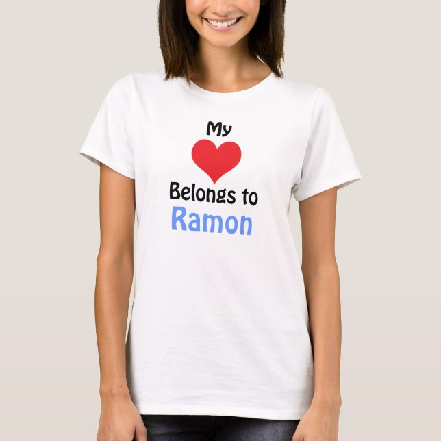 T-shirt Mon coeur appartient à Ramon (Devant)