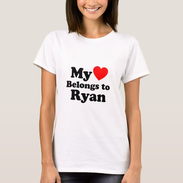 T-shirt Mon coeur appartient à Ryan (Devant)