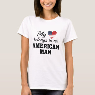 T-shirt Mon cœur appartient à un Américain
