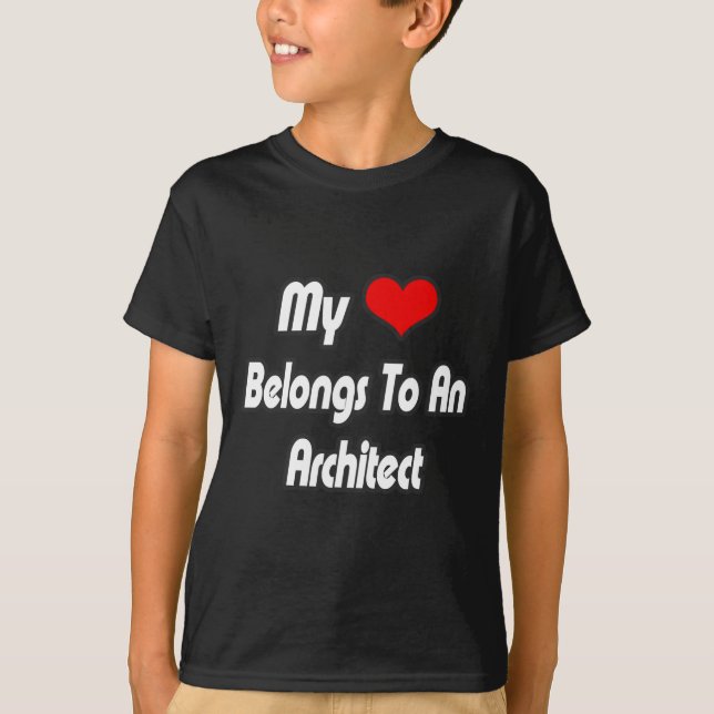 T-shirt Mon Coeur Appartient À Un Architecte (Devant)