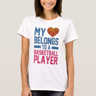 T-shirt mon coeur appartient à un joueur de basket