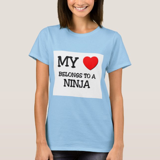 T-shirt Mon Coeur Appartient À Un NINJA (Devant)