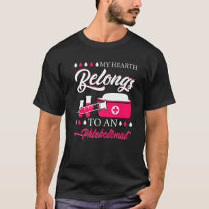 T-shirt Mon Coeur Appartient À Un Phlebotomiste